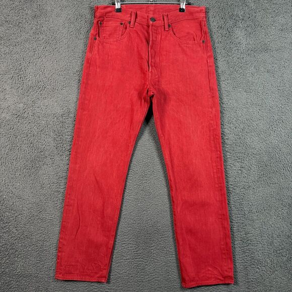 Levi's Other - Levis 501 XX Jeans Mens 32x32 Red Straight Fit Button Fly Denim Pants